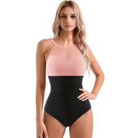 Oslunda Push-up Badeanzug Strick rosa/schwarz - S M L XL XXL