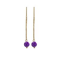Edelstahl Ohrringe 18K vergoldet Amethyst