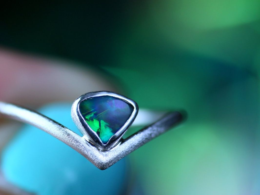 Anelli: AURALIS Wunderschöner Opal Silberring · Grösse EU 55 – Nuovo e nell'imballaggio originale da Bern venduto da OSONO.Design 4