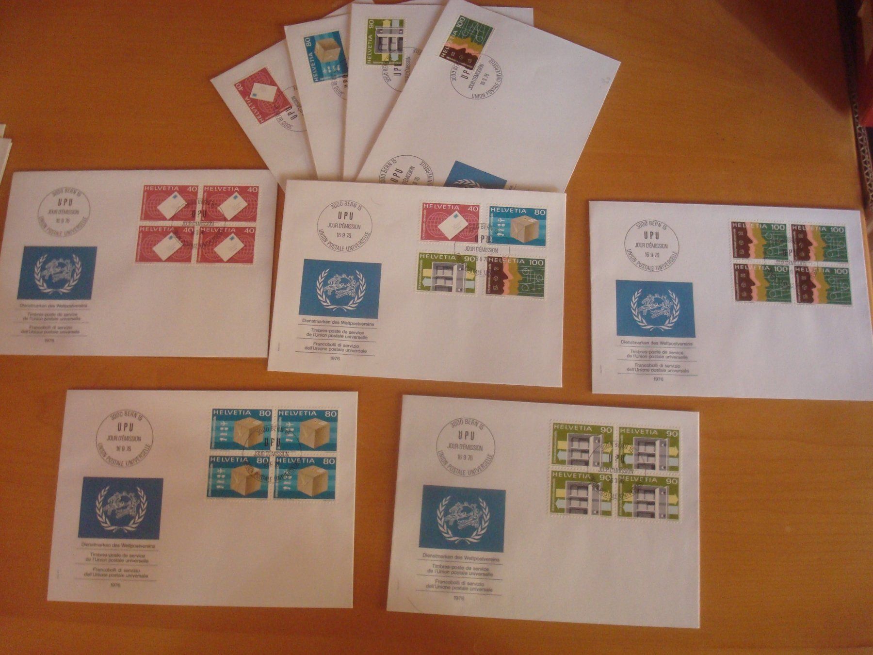 Alle Briefmarken: GA 1976 Serie einzeln und 4er – Gebraucht aus Gordola von Polentaefung