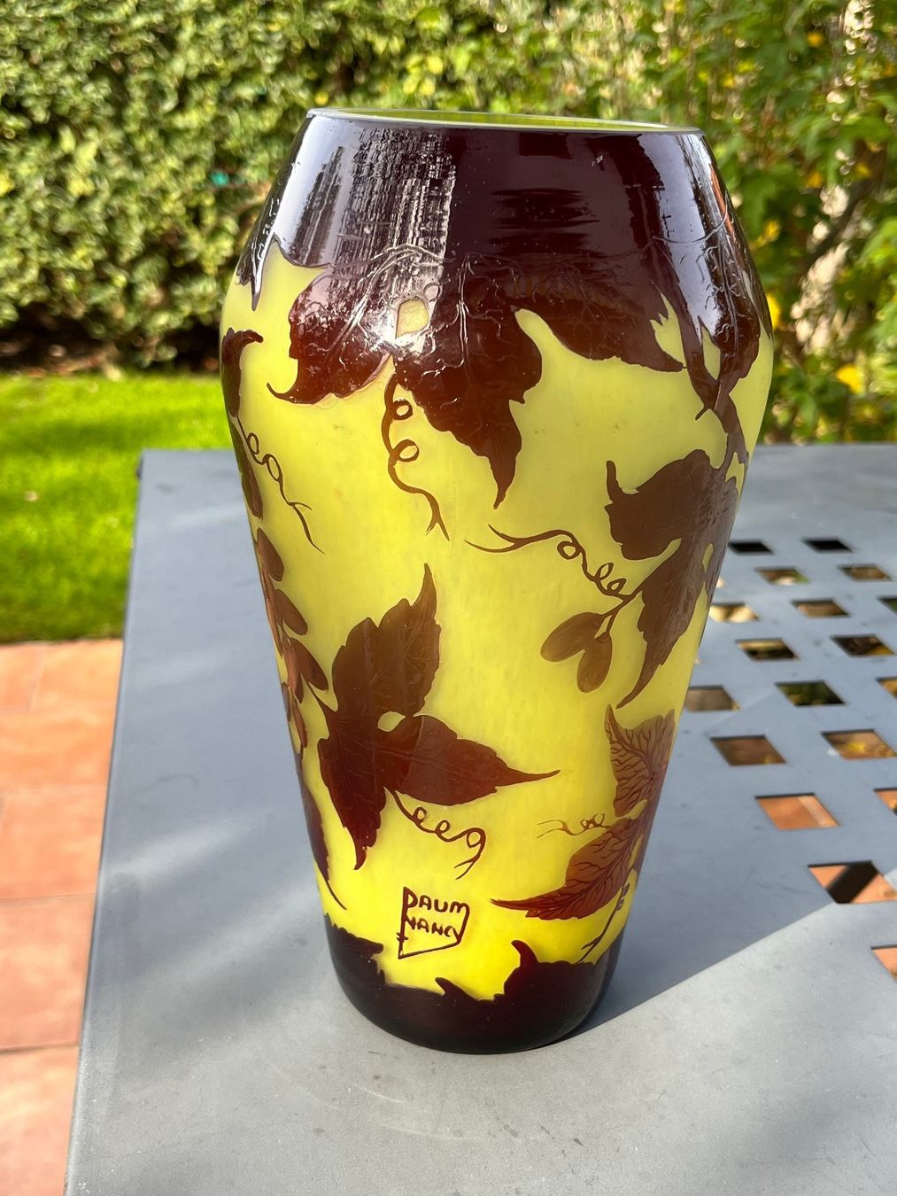 Vasi & Recipienti: Daum Nancy Vase mit Traubenblätter – Usato da Lenz venduto da Klimbim7083 1