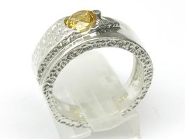 Vintage Designer Ring Silber 925 + MP Citrin Gr. 57+