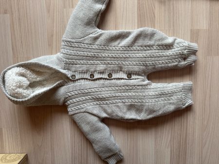 Baby Overall Set gestrickt und Plüsch grau guter Zustand