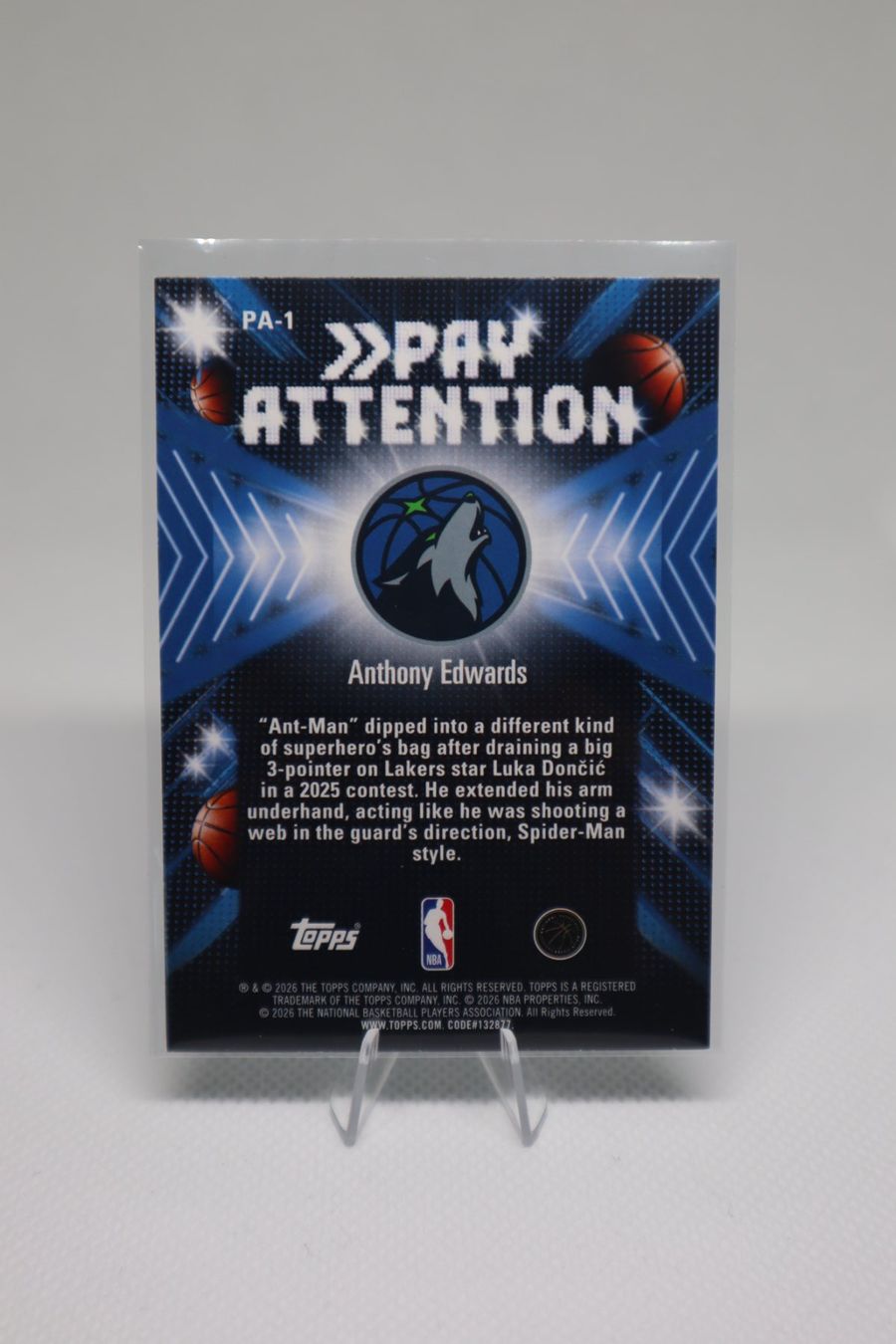 Topps Carte collezionabili: 2026 Topps NBA Hoops Pay Attention Anthony Edwards – Usato da Wetzikon ZH venduto da YBCardVault 1