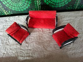 Puppenstube Möbel Set, Sofa & Sessel, Vintage, Rarität, 70er
