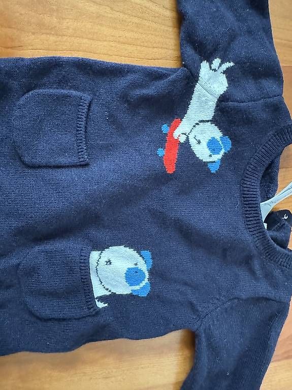 Jumpsuits: Jacadi Paris Strampler Jungen Gr. 67 6M Navy Hunde – Gebraucht aus Sonnental von sop_9scm 1