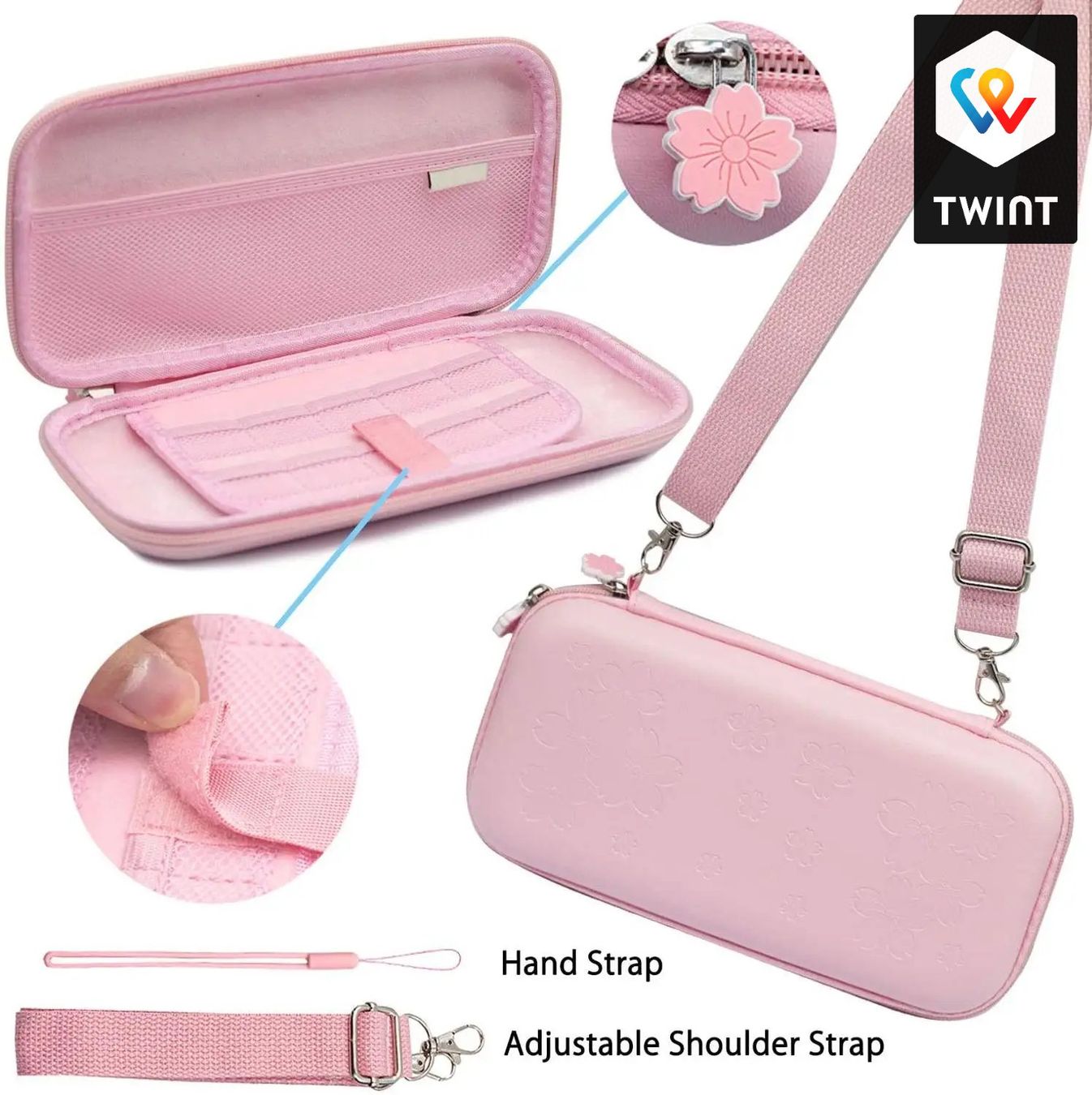 Nintendo Konsolen: Étui de voyage rose Nintendo Switch Lite Sakura mignon – Neu und originalverpackt aus Saignelégier von onekeystore 1