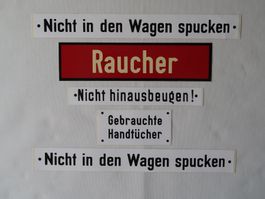 Replica Aufkleber von Emailschildern der Deutschen Bundesbah