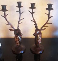 Belle paire de bougeoirs , métal couleur bronze