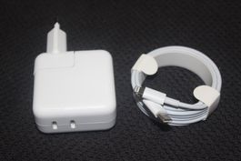 Duo 35W iPhone 2x USB C Netzteil +1meter lightning kabel