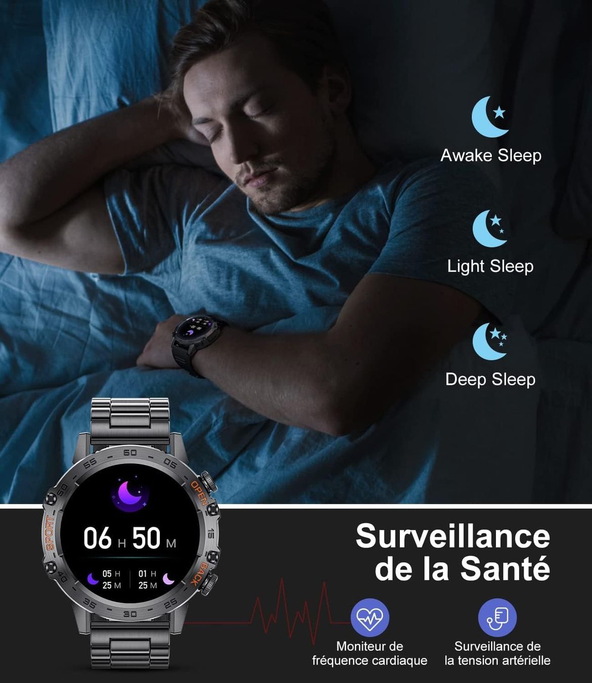 Smartwatch: Outdoor Multifunktion Smartwatch mit 2 Armbändern – Nuovo e nell'imballaggio originale da Châtelaine venduto da topshop.switzerland 2