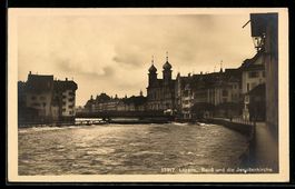 AK Luzern, Reuß und die Jesuitenkirche