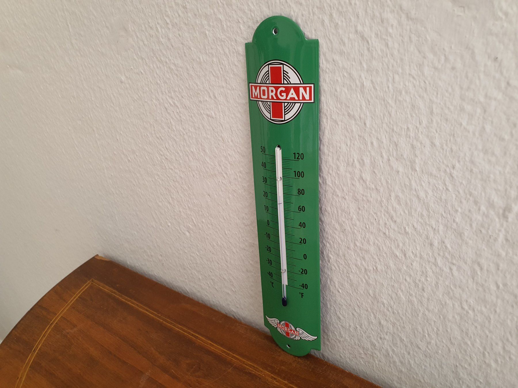Schilder: Emailschild Morgan Motorcycles Thermometer Emaille Schild – Neu (gemäss Beschreibung) aus Schaffhausen von  5