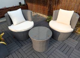 Gartenlounge Set, 2 Sessel & Tisch, Top Zustand!