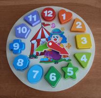 *HOLZ - LERN - UHR* DM 28.5/H MAX. 2.5CM/TIPTOP/DREHB.ZEIGER