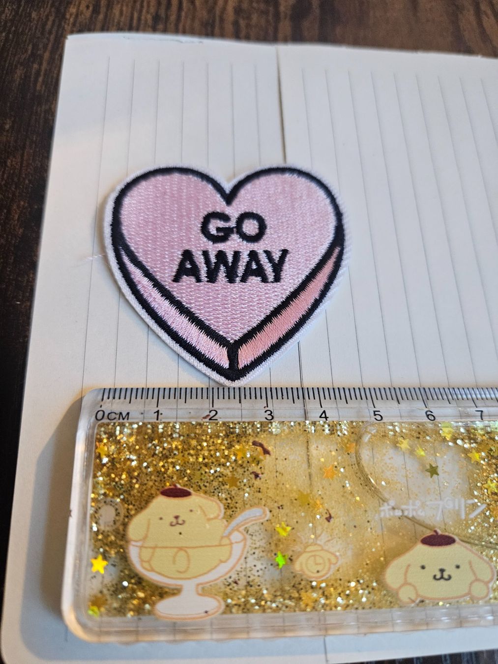 Patches: Aufnäher Herz "Go away" – Gebraucht aus Luzern von Lucan_Valerius