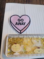 Aufnäher Herz "Go away"