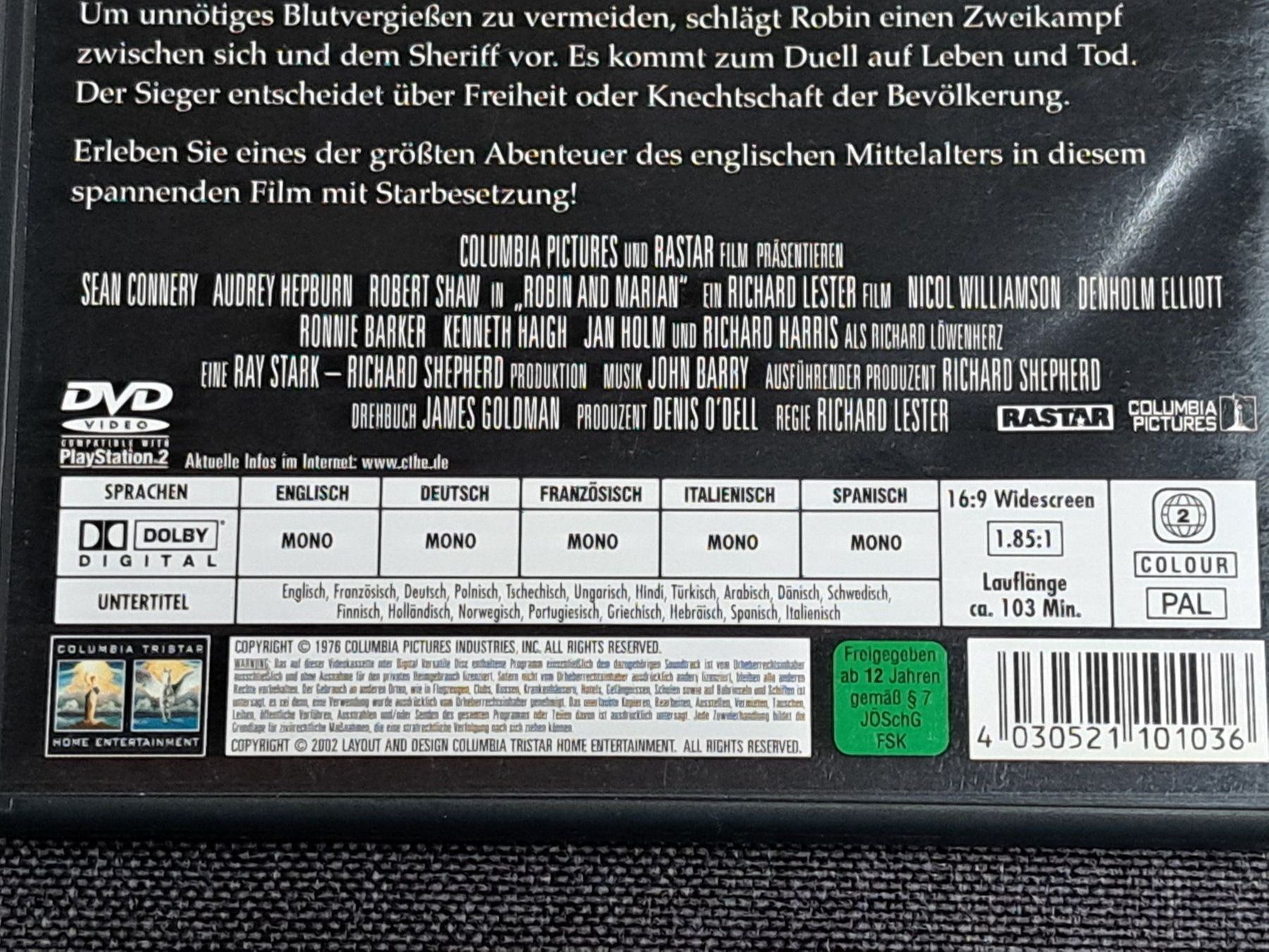Tutti i DVDs: DVD Robin und Marian mit A. Hepburn, Connery 1976 – Nuovo (secondo la descrizione) da Unterseen venduto da Kanica 3