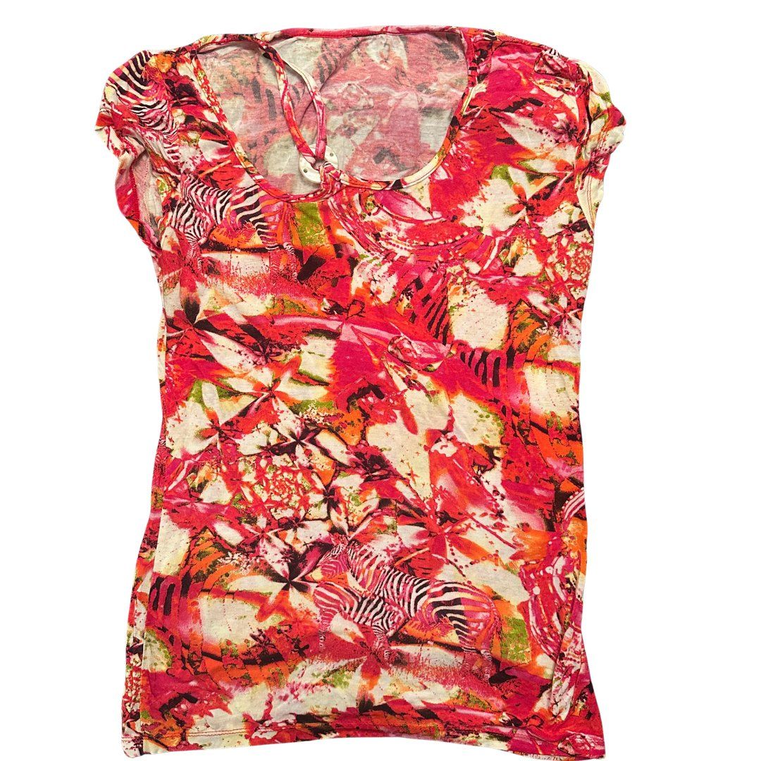 T-shirt: Y2K Graphic Print Abstract Top S – Usato da Zofingen venduto da JumpInVintage