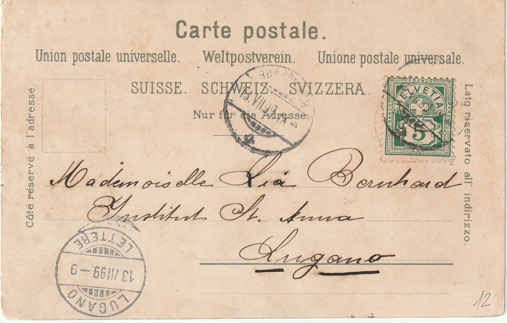 Ansichtskarten: Gruss aus Rorschach. Villa Seefeld, Hafen, 1899 – Gebraucht aus Bronschhofen von Astore 1