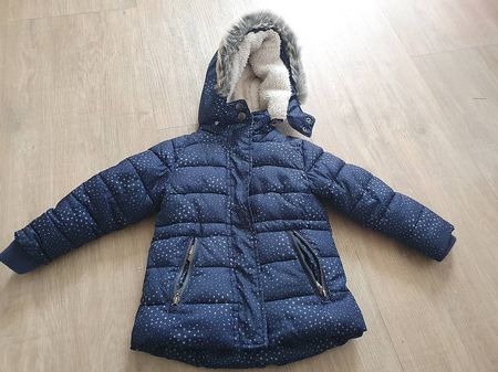 Winterjacke Mädchen, Gr. 98, dunkelblau mit Sternen