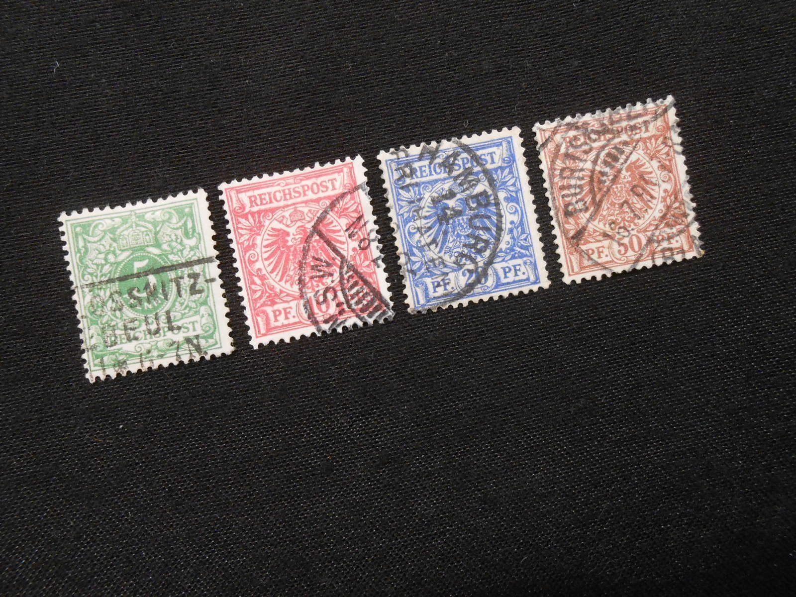 Tutti i francobolli: DR Mi 46c/47d/48d/50c 1889  Mi CHF 11.60 – Usato da Hallwil venduto da pkaiser44
