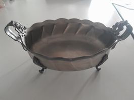 Antike Zinn Früchte Schale/Schüssel mit Dekor, Vintage Look!