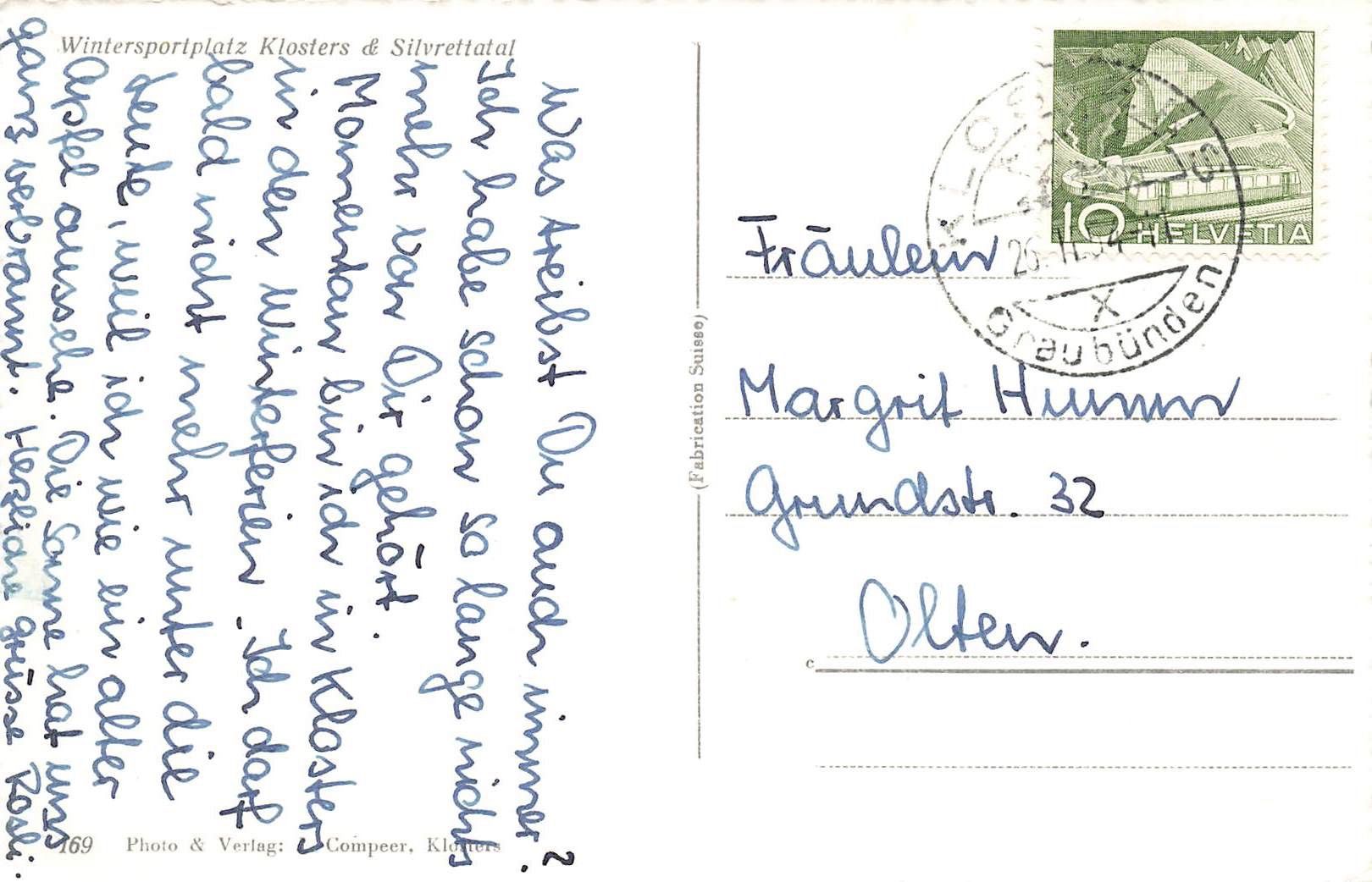 Cartoline postali: Klosters – Usato da Biasca venduto da Blenio71 1