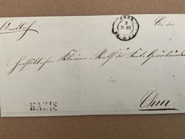 1866 Stabstempel Kazis - Chur Amtlicher Faltbrief Balken