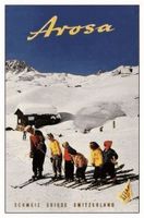 Blechschild-AROSA-SKI FAHRERFAMILIE