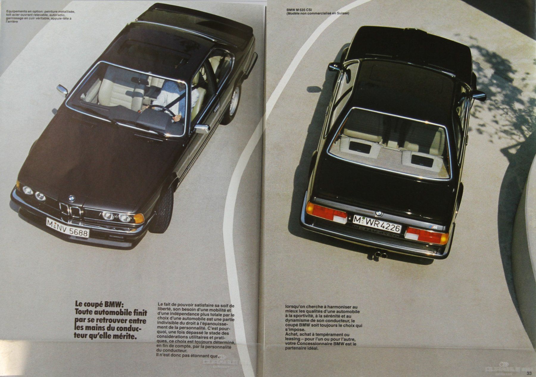BMW Dokumente: PROSPEKT | BMW- 635CSi - 635CSi KAT - TYP E24   | AB 01.1986 – Gebraucht aus Unterägeri von Isha04 6