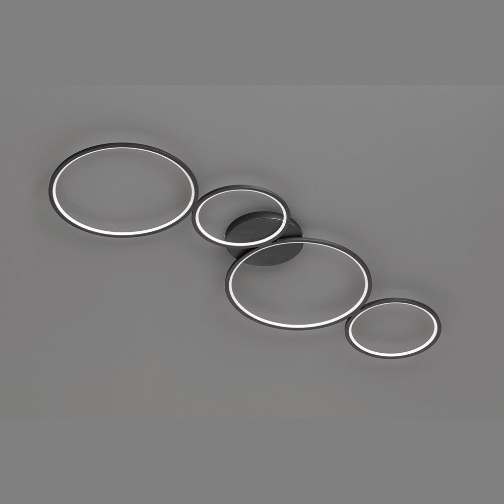 Lampadari & plafoniere: LED Deckenleuchte, Schwarz, 4 Ringe – Nuovo (secondo la descrizione) da Kreuzlingen venduto da Smart-Light 1