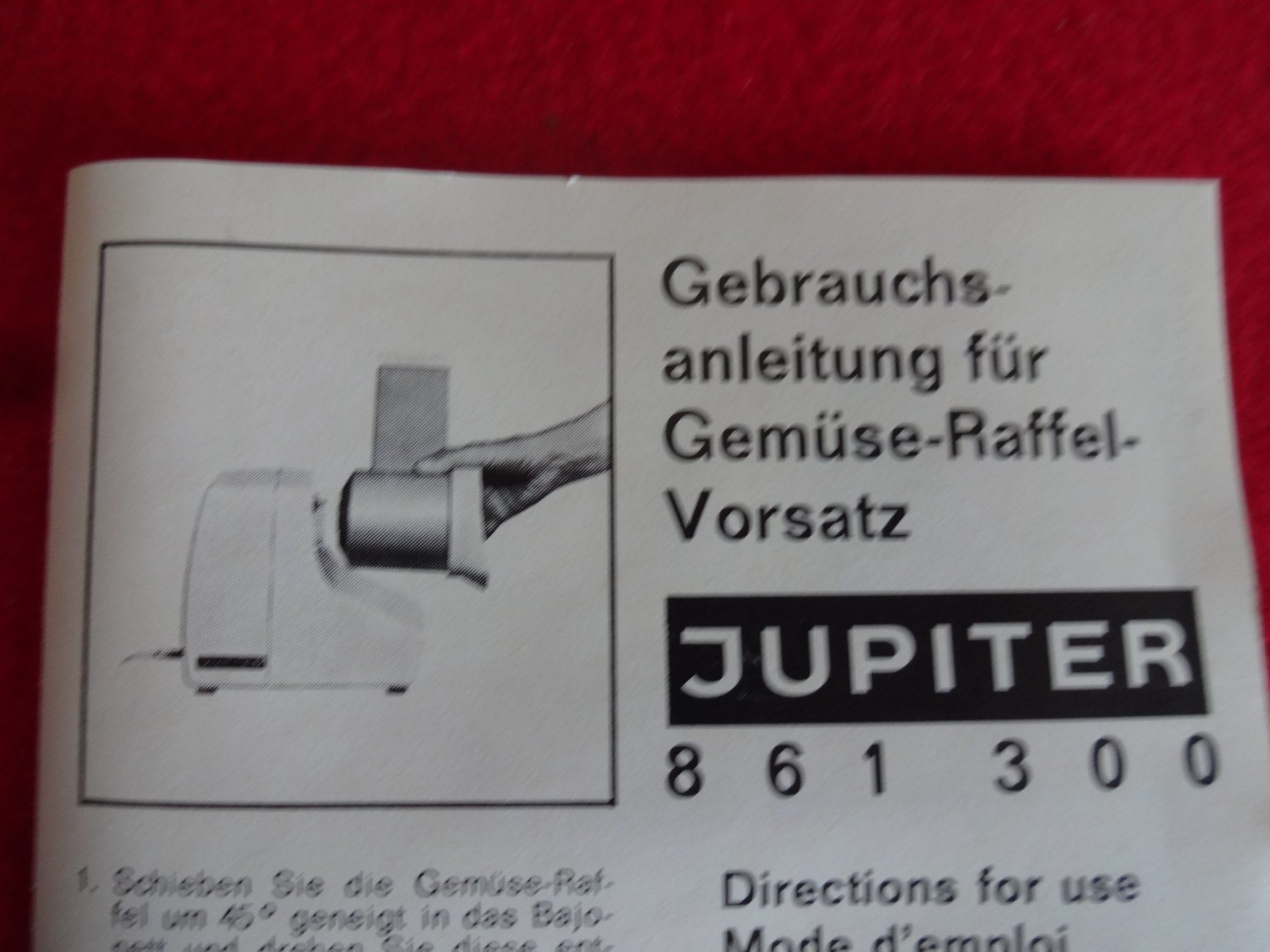 Jupiter Elettrodomestici da cucina: JUPITER  Gemüse - Raffel - Vorsatz – Usato da Frauenfeld venduto da rey06 4