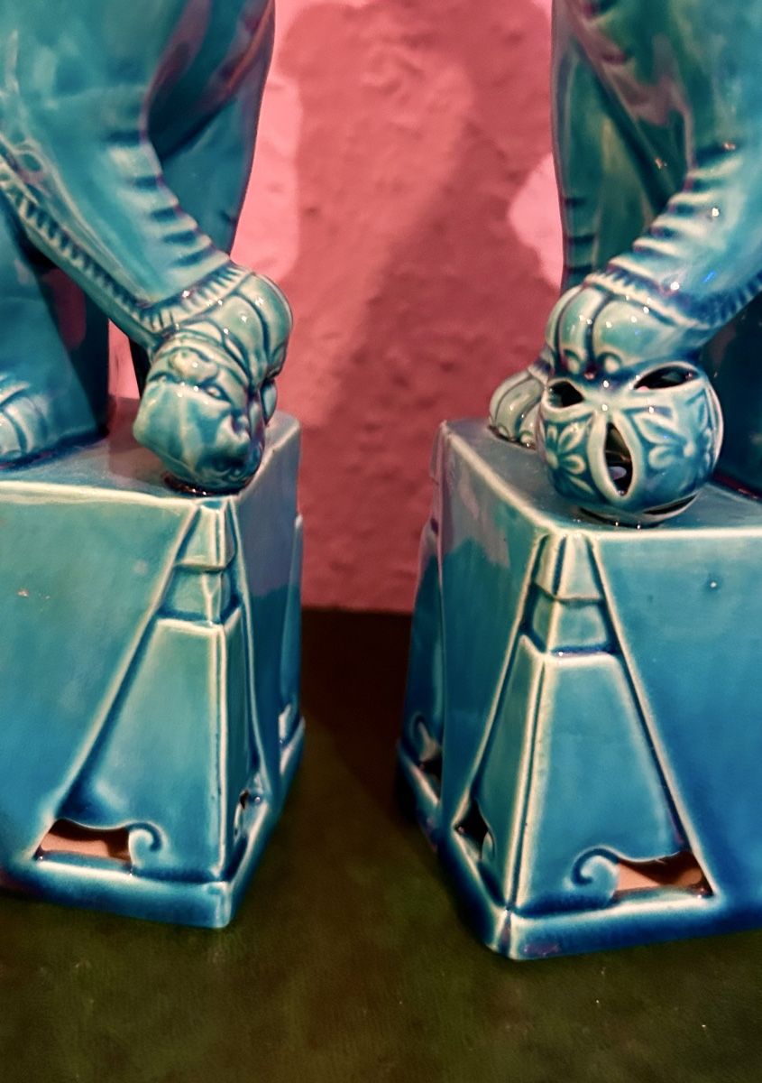 Statuette: Statuettes chinoises chiens Foo  turquoise - Déco tendance! – Usato da Petit-Lancy venduto da Pierre_le_voyageur 7