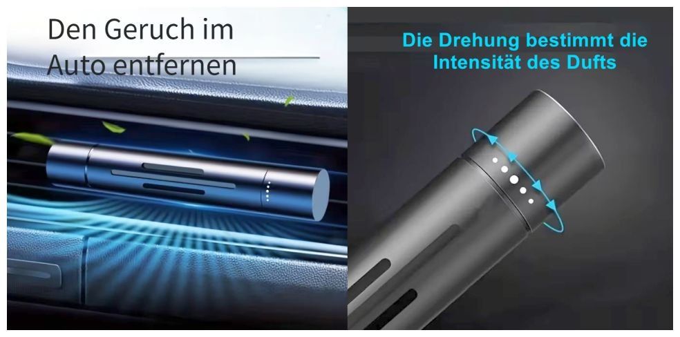 Diffusori di oli essenziali: Auto-Duftdiffusor, Alu. schwarz lackiert, u. 6 neue Einsätze – Nuovo e nell'imballaggio originale da Windisch venduto da Vindonissa07 1