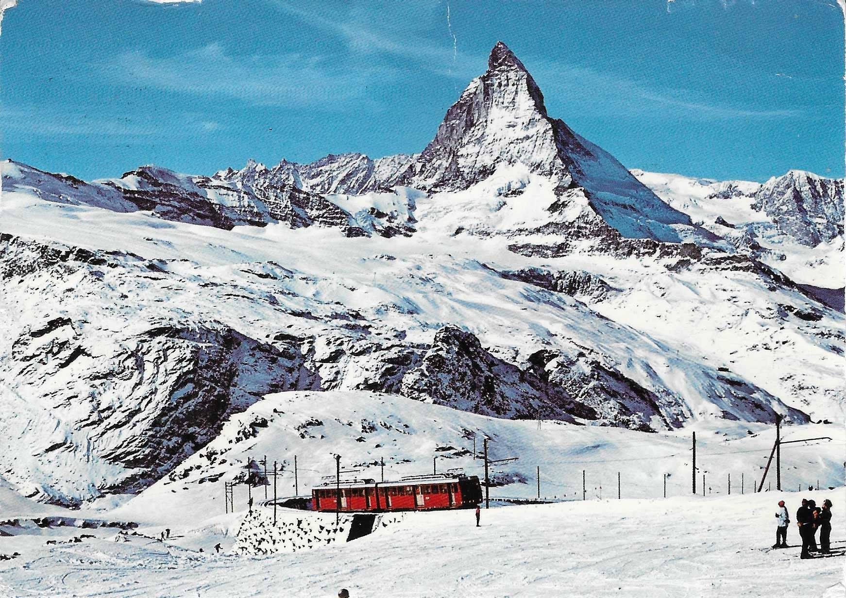 Cartoline postali: Zermatt Gornergratbahn mit Matterhorn – Usato da Rothrist venduto da Stranglehold