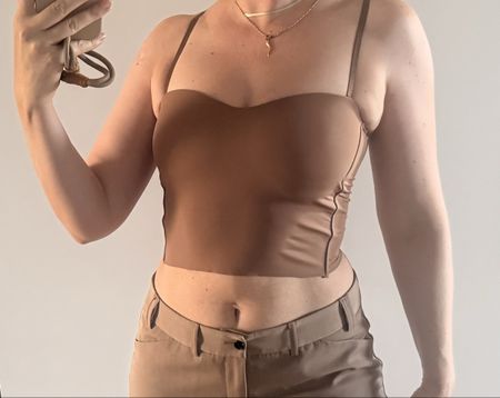 Damen Top braun Grösse xs neu eng integrierter bh croptop 