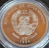 Münze Mosambik 10000 Meticais WM 1994 Fussball Kupfer