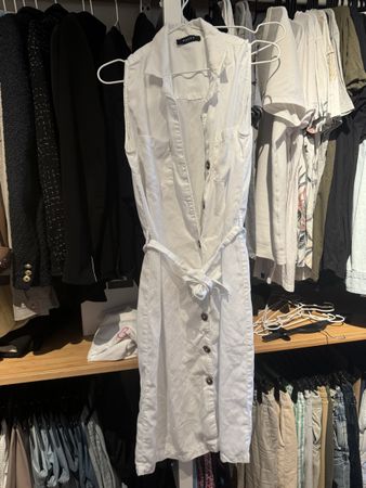 Sommerliches Pieces Hemdblusenkleid Weiss Grösse M