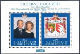 LIECHTENSTEIN 1992 SILBERNE HOCHZEIT ** POSTFRISCH ** - U294