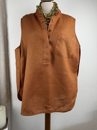 Chemise sans manches Peter Hahn taille 48 100% lin