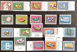 1958-61 - Pro Patria Mineralien Sätze **