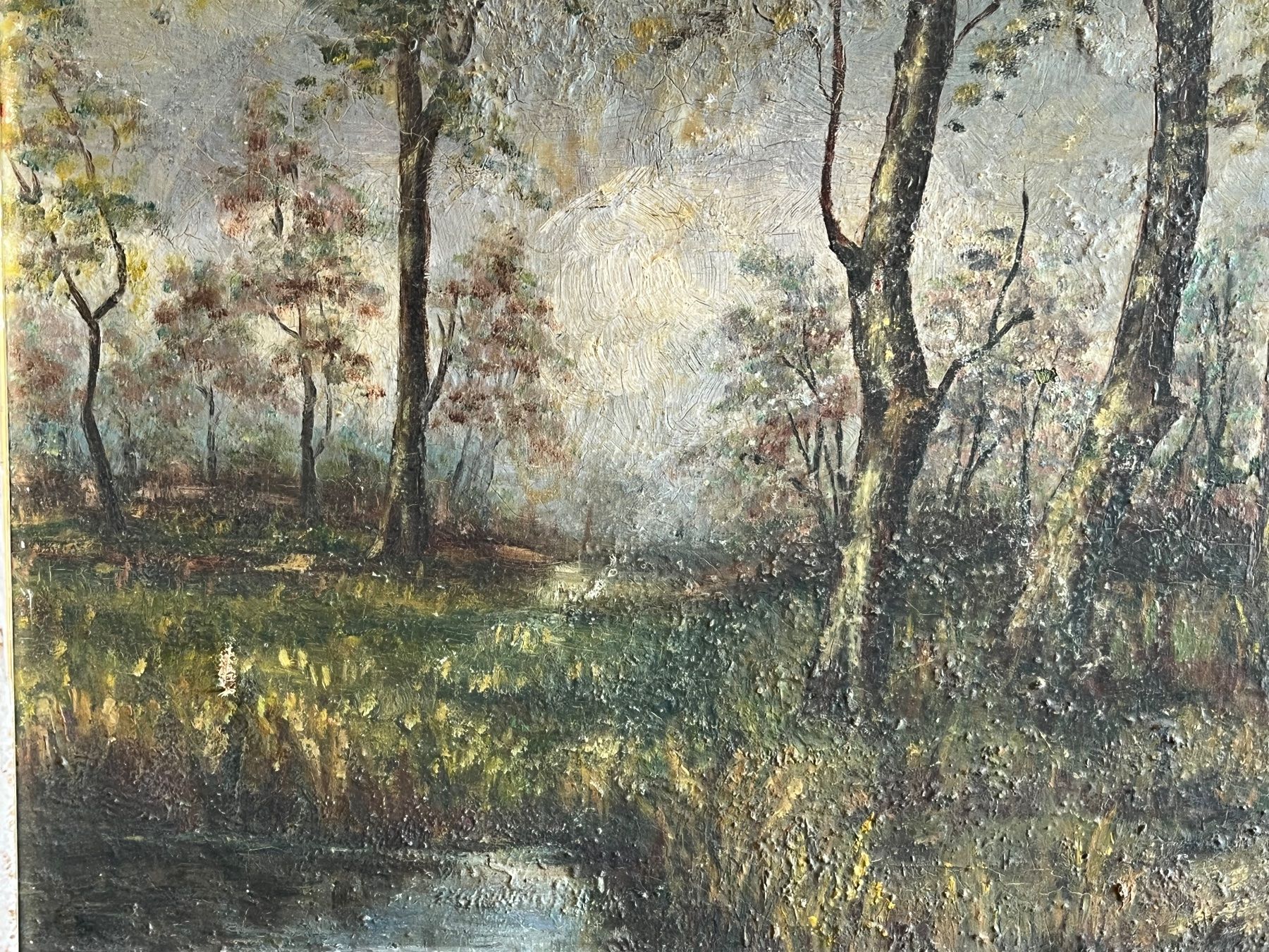Dipinti: Antikes Waldölgemälde im Rahmen - Herbstdekor – Usato da Basel venduto da Kaffee_und_Kunst 5