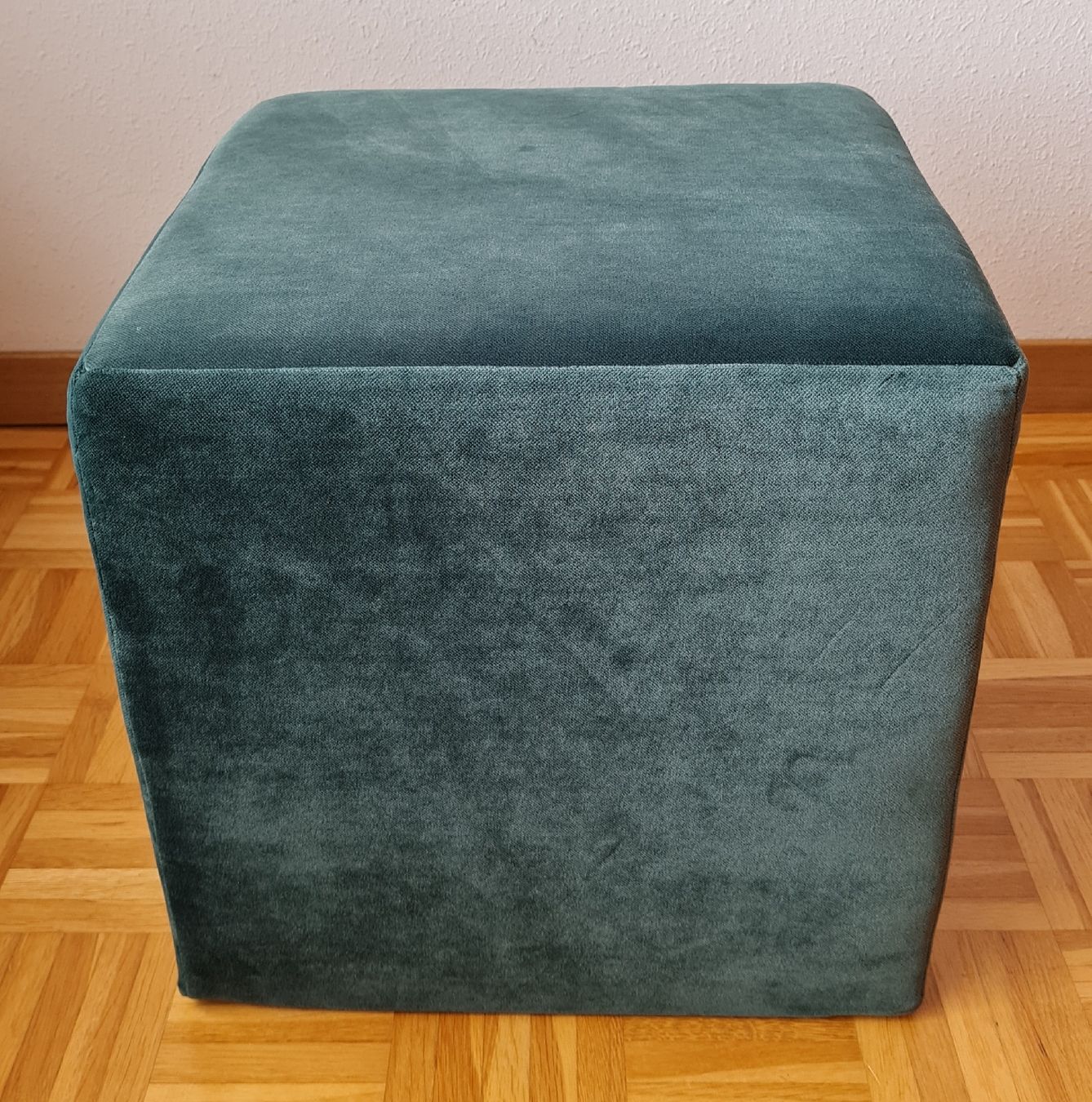 Hocker: Hocker - Petrol - Samt - Neu – Neu (gemäss Beschreibung) aus Maur von Tashi010