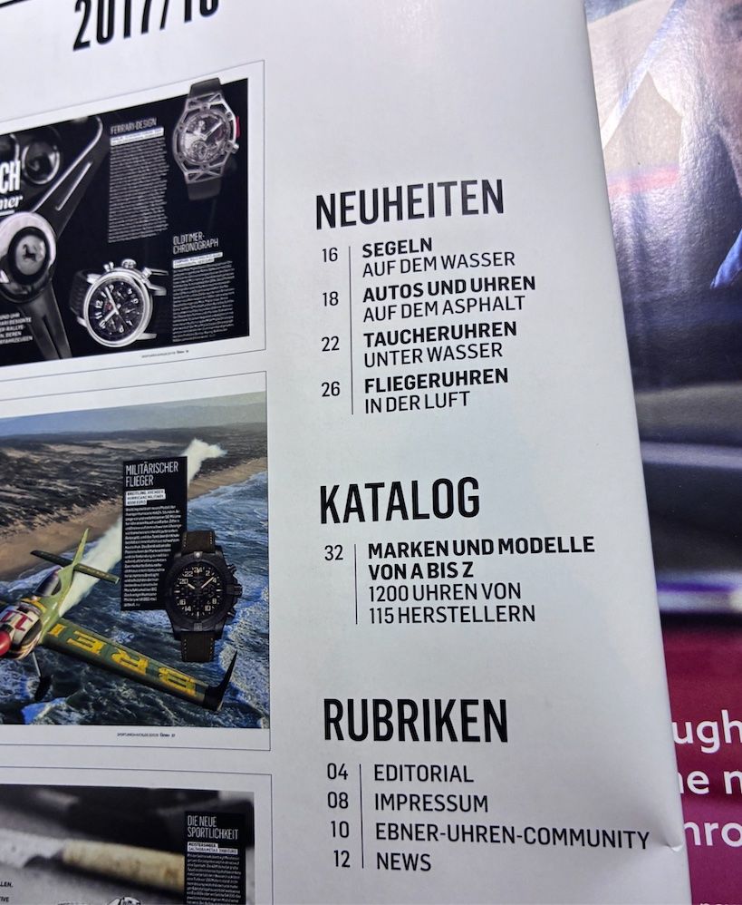 Riviste & Magazine: Uhren Katalog – Usato da Baden venduto da Goldbaum 1