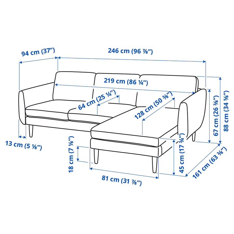 Ikea Sofas: IKEA SMEDSTORP 3er-Sofa mit Récamiere – Gebraucht aus Basel von El_Haraldo 5