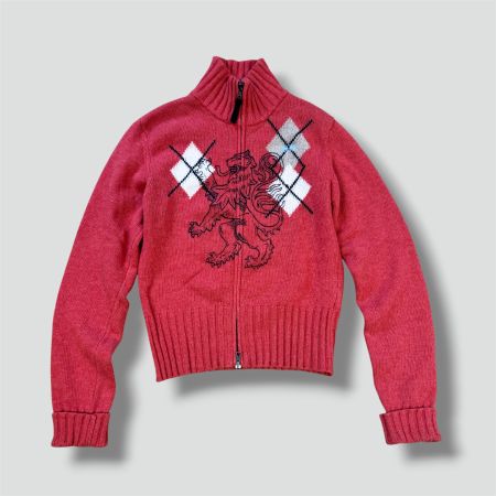 La Martina vintage knitted wool zip-up y2k strickjacke polo