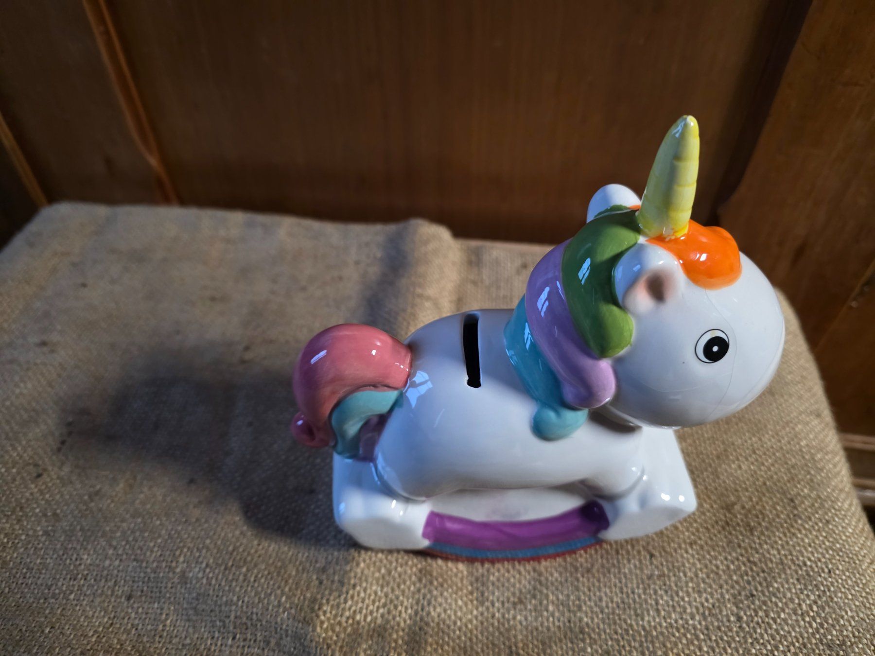 Spardosen: Kinder Sparkasse Kässeli Einhorn Kasse Spar Dose – Neu und originalverpackt aus Walterswil BE von Lonitti 1