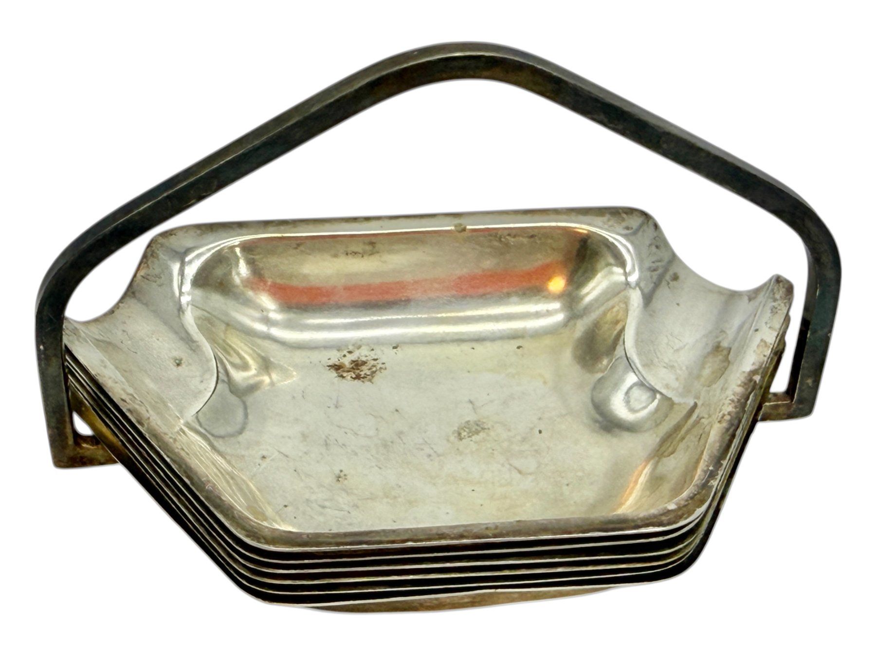 Portacenere: Ensemble 6 petits cendriers Art Déco fer forgé métal chromé – Usato da Morges venduto da mod_q7tt 3