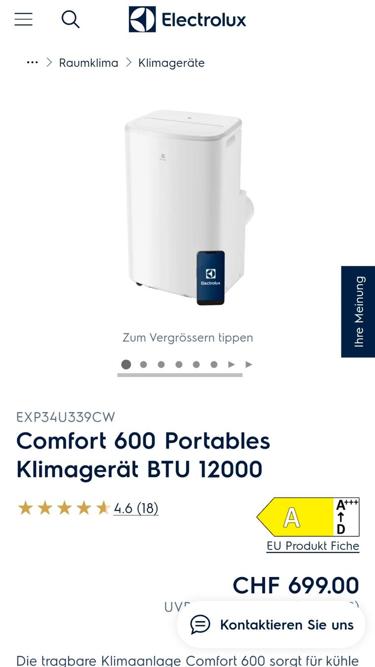 Electrolux Condizionatori: Klimagerät Electrolux Comfort 600 – Usato da Gunzgen venduto da rem_jd8h 1